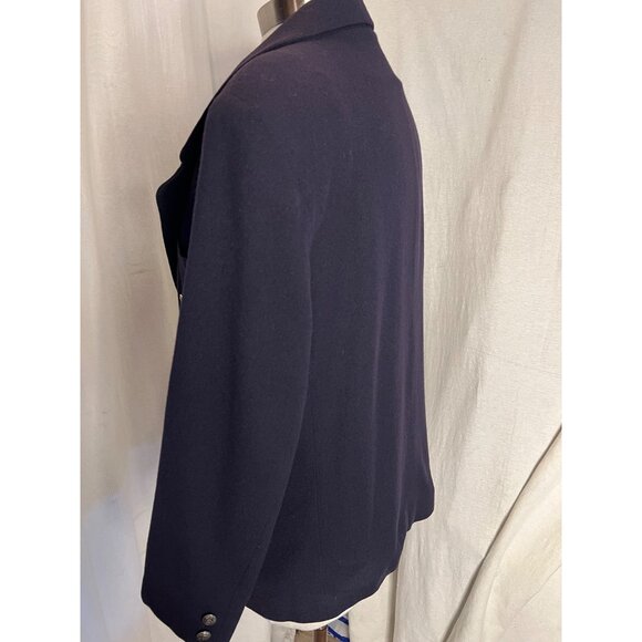 Dumas petite double breast Blazer 12 P Wool USA Corp Core Goth Office - Picture 3 of 16